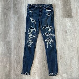 American Eagle Next Level Stretch Super High Rise Distressed Jeggings